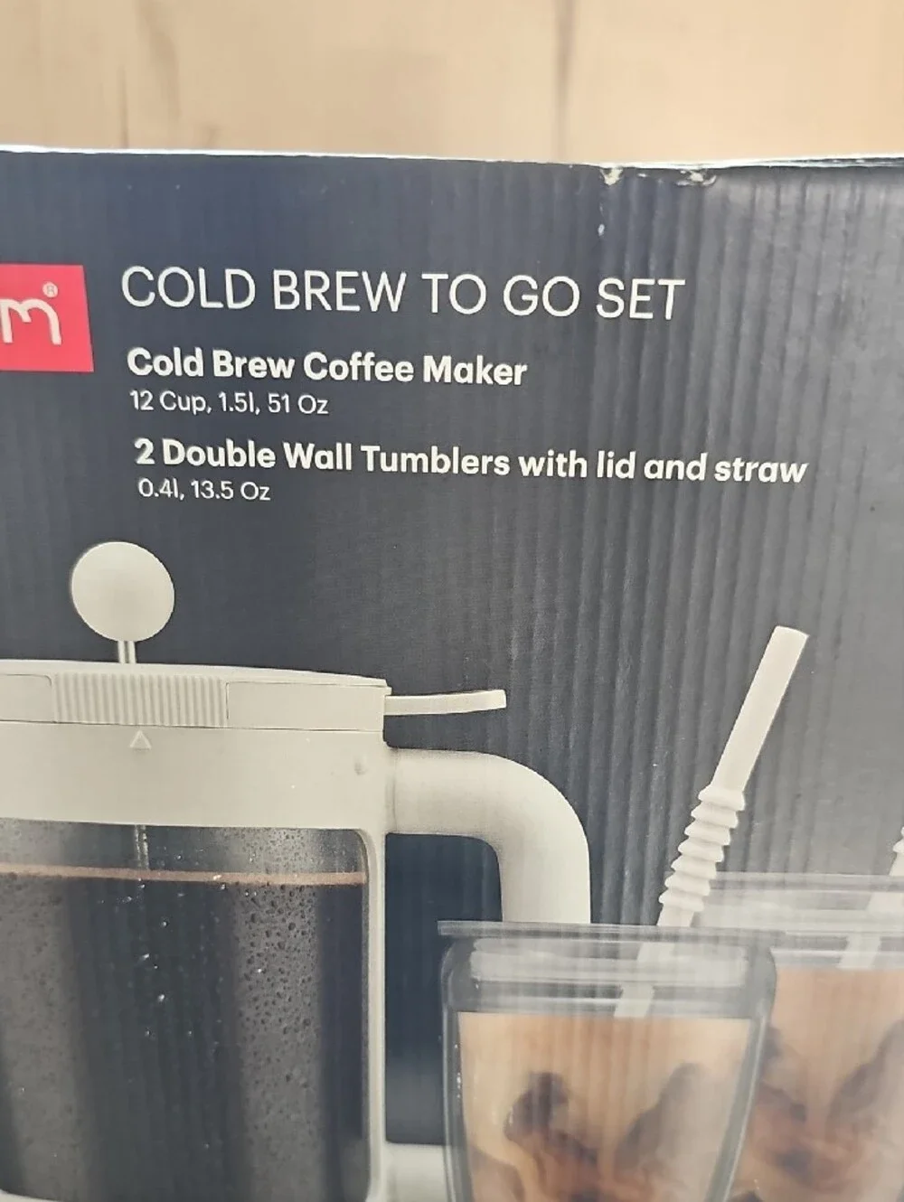 Bodum White Cold Brew To Go Set with Double-Wall Tumblers